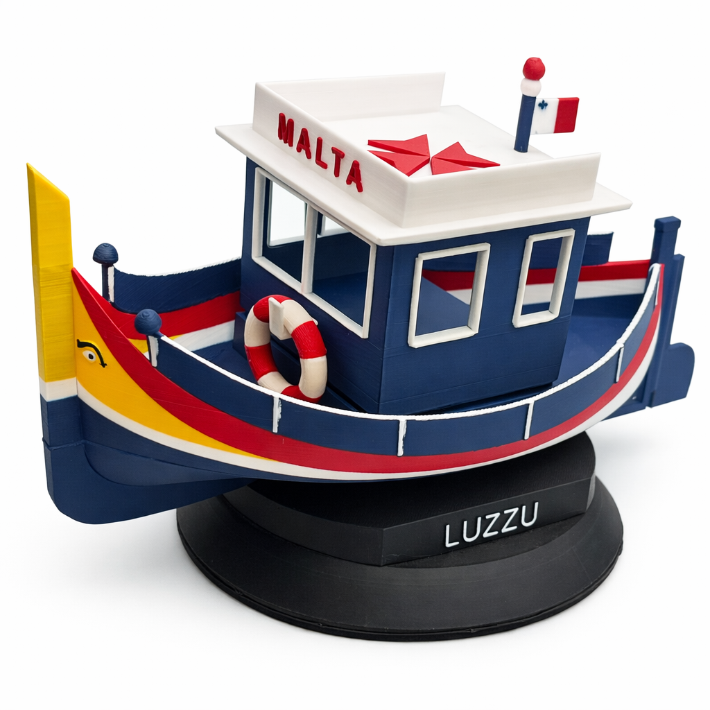 Maltese Luzzu Fishing Boat Model – Decorative Display (30cm)