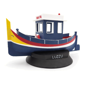 Maltese Fishing Boat "Luzzu" Dark Blue and White